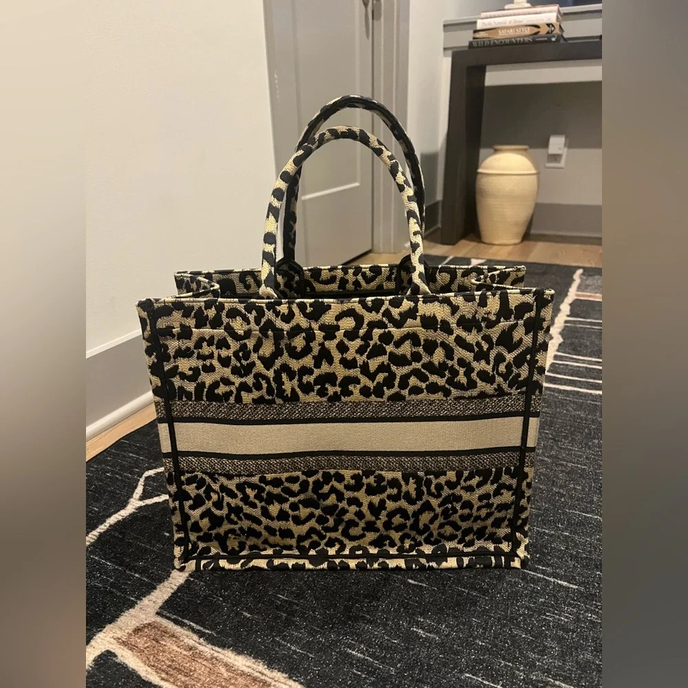 Dior Leopard Print Book Tote - Picture 2 of 9